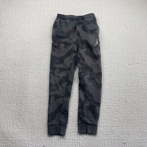 Jordan Sweatpants Youth Boys M Gray Camo Fleece Jogger Pants Jumpman Logo Read